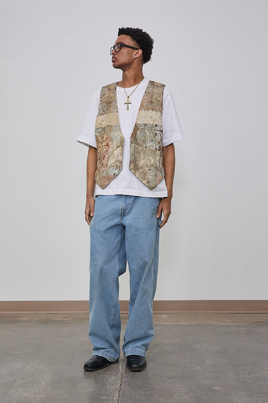 Baroque Garden Vest in Ash Green