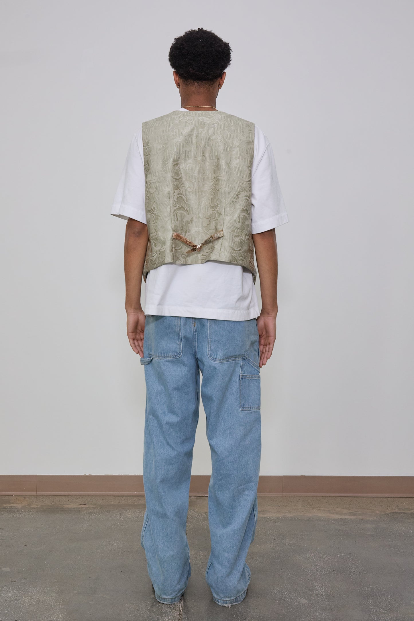 Baroque Garden Vest in Ash Green