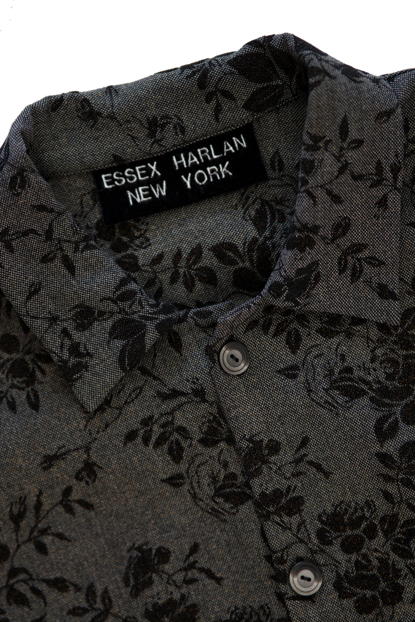 Damask Kimono Shirt in Black