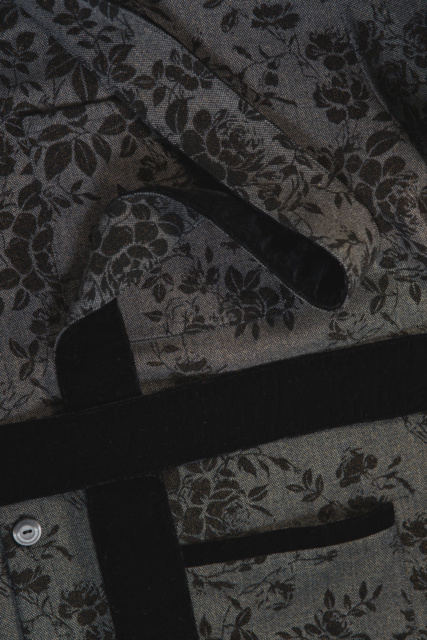 Damask Kimono Shirt in Black