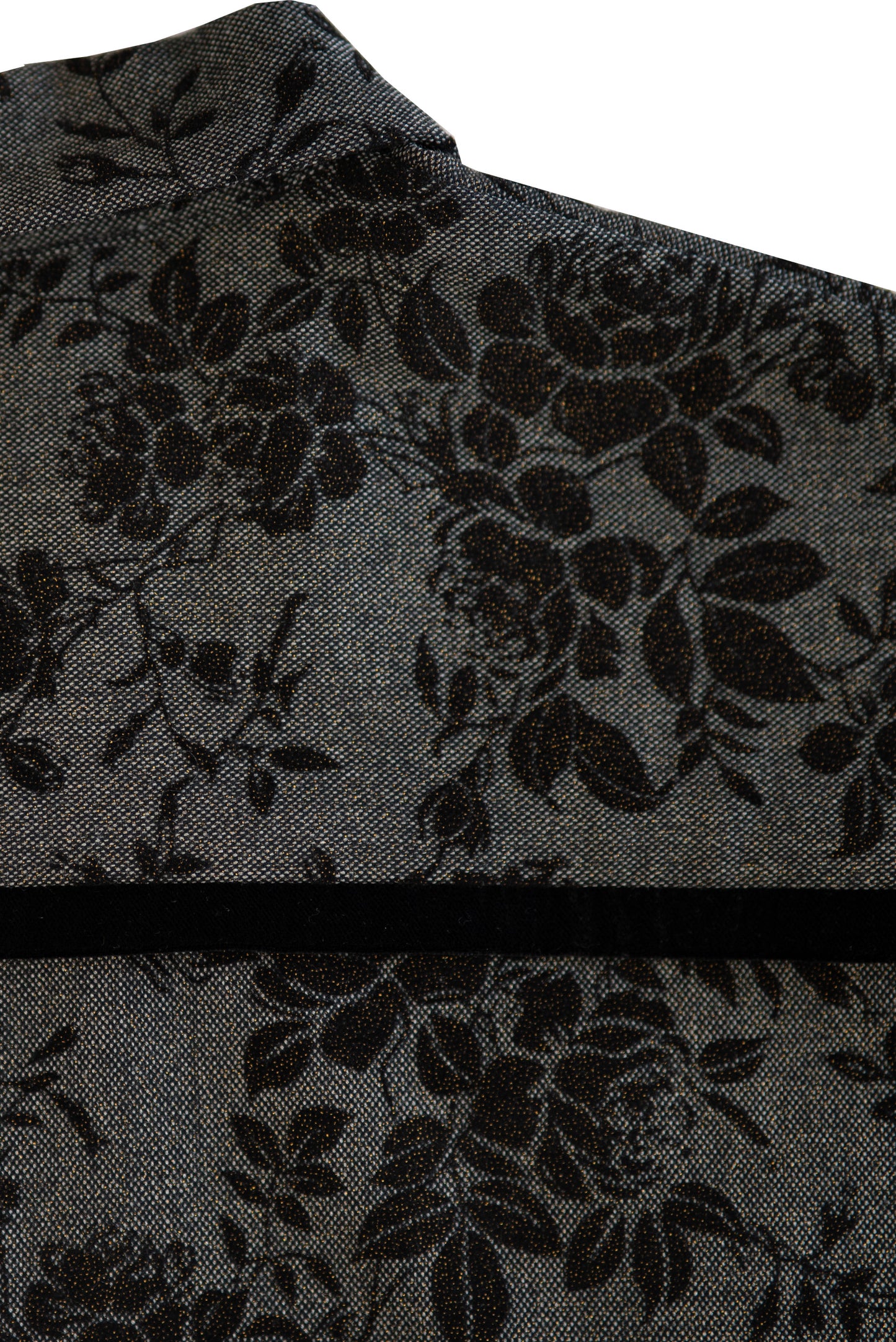 Damask Kimono Shirt in Black