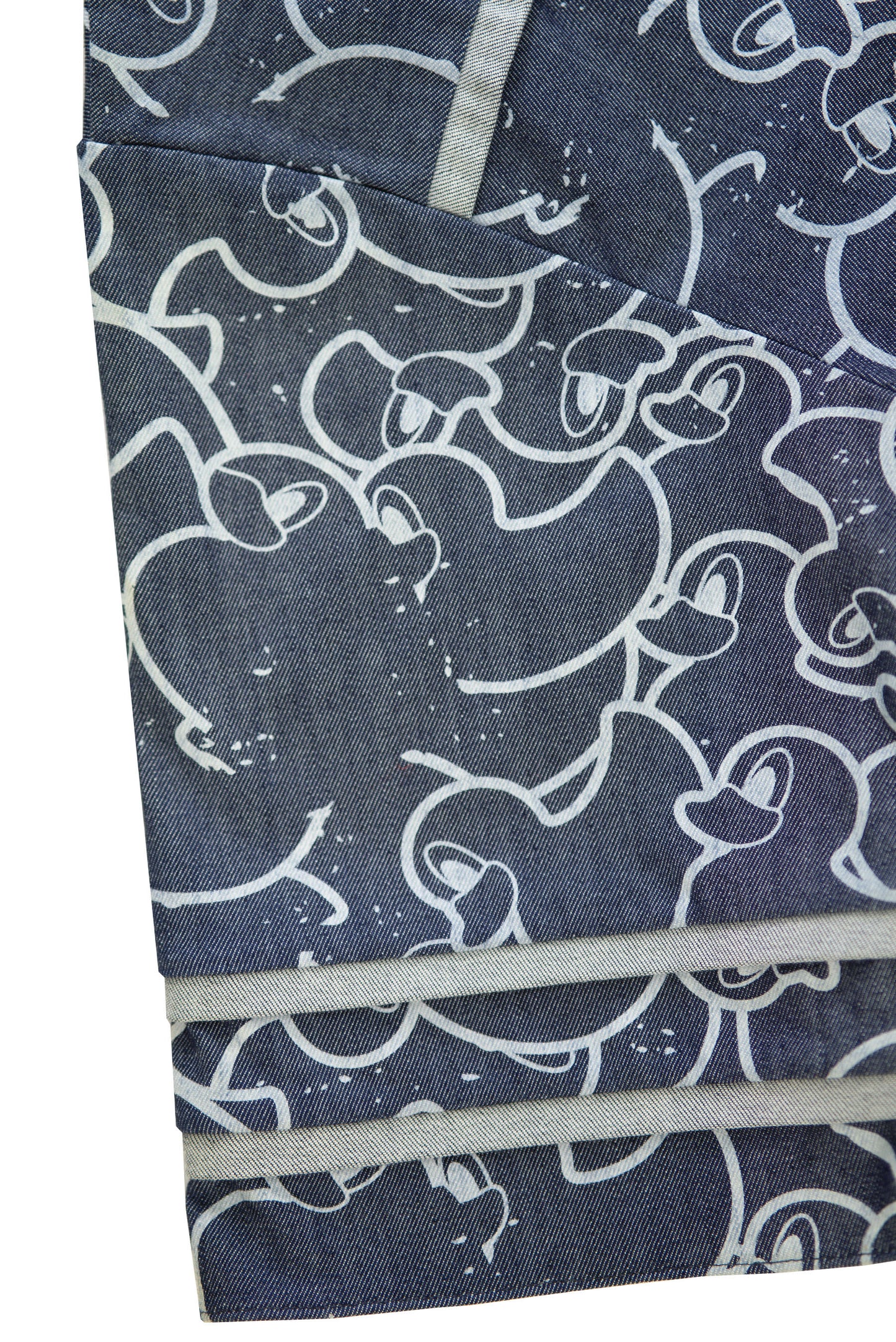 Graphic-Print Denim Kimono Shirt