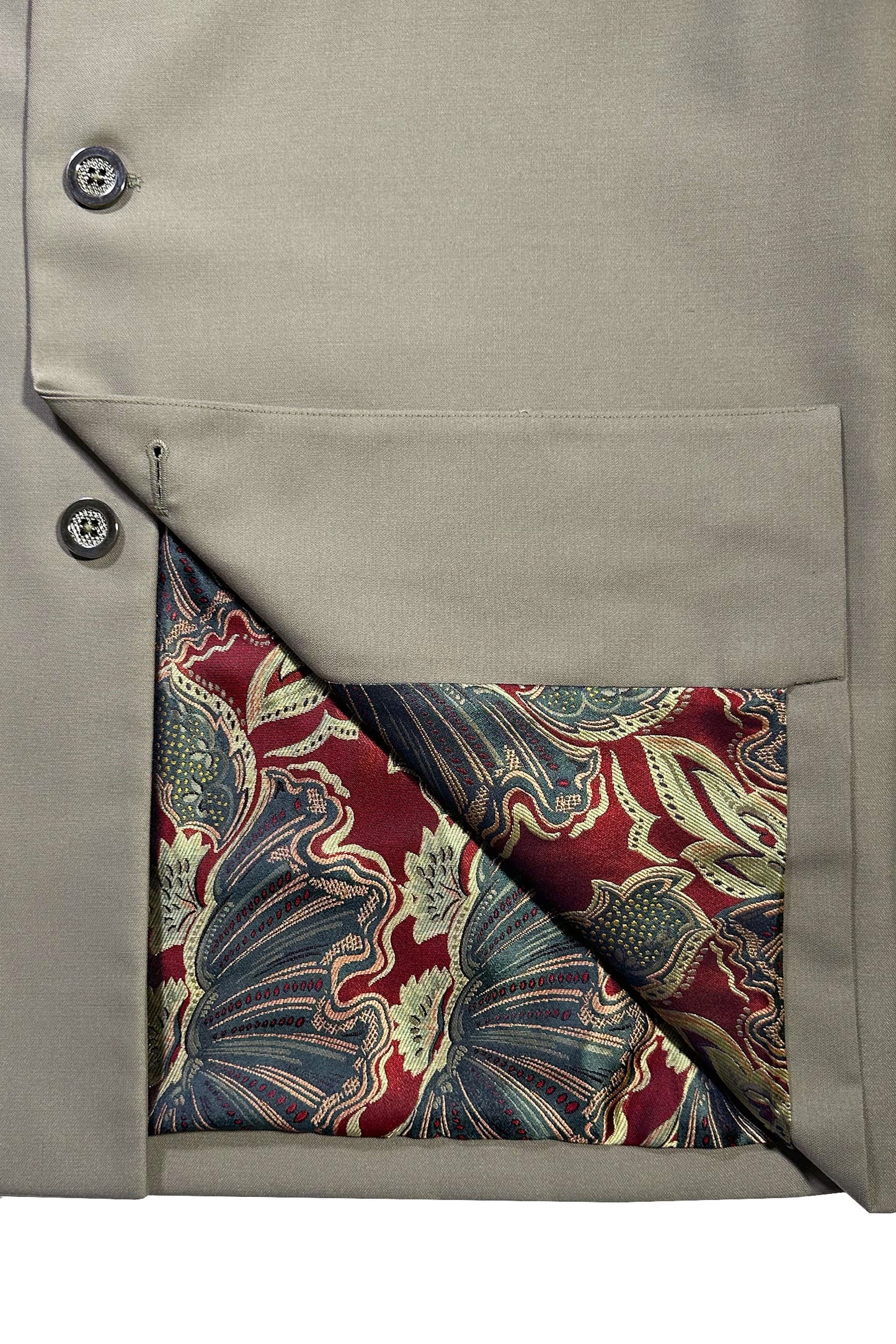 Khaki Green Wool Kimono Blazer