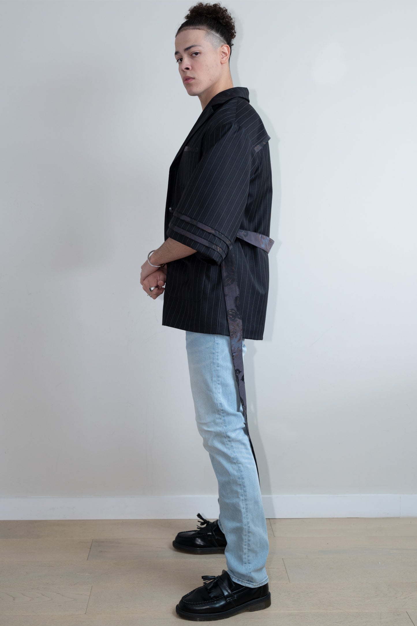 Black Wool Kimono Blazer